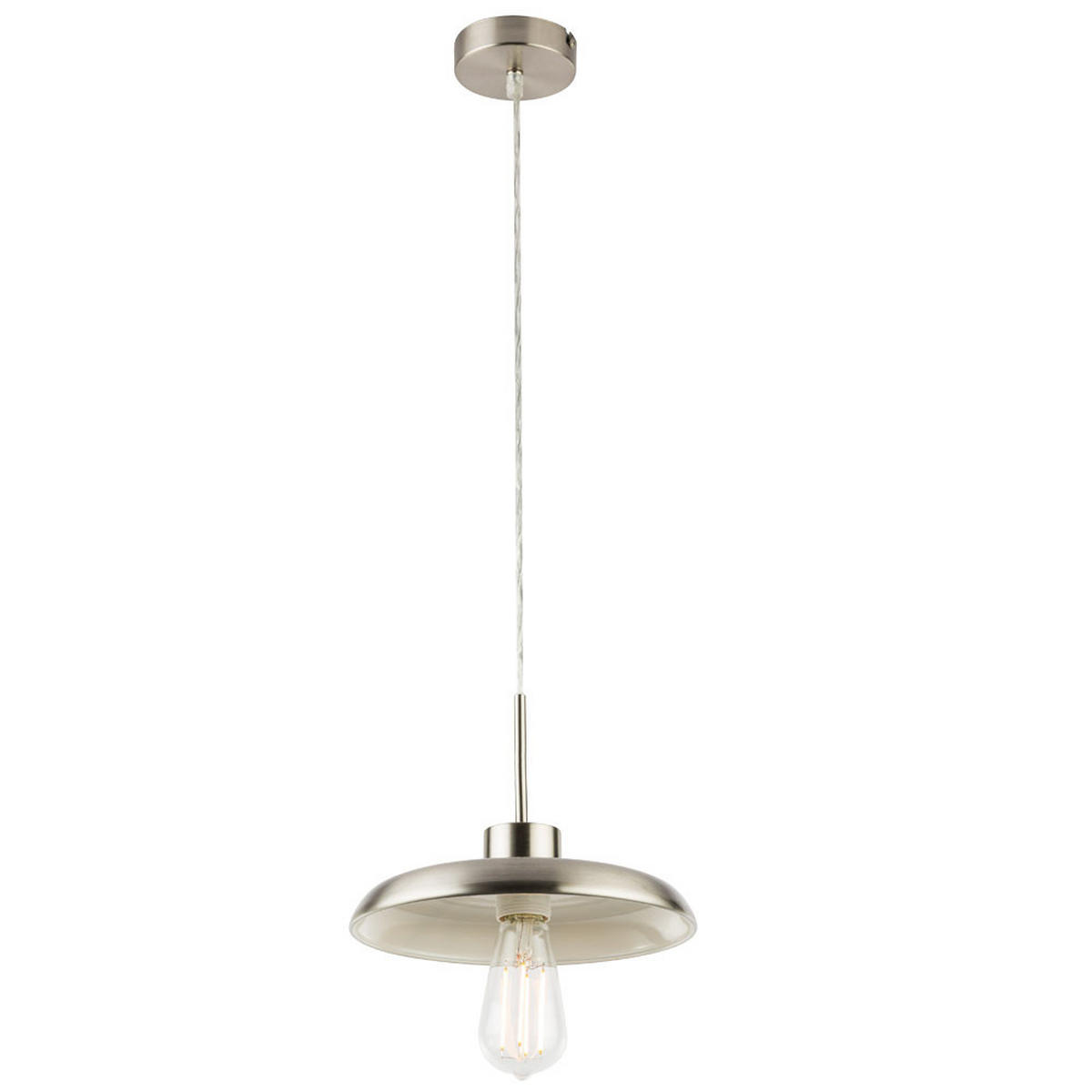 HÄNGELEUCHTE DARENU Silber Rund - Silberfarben, Metall (40/40/120cm) - Globo Lighting