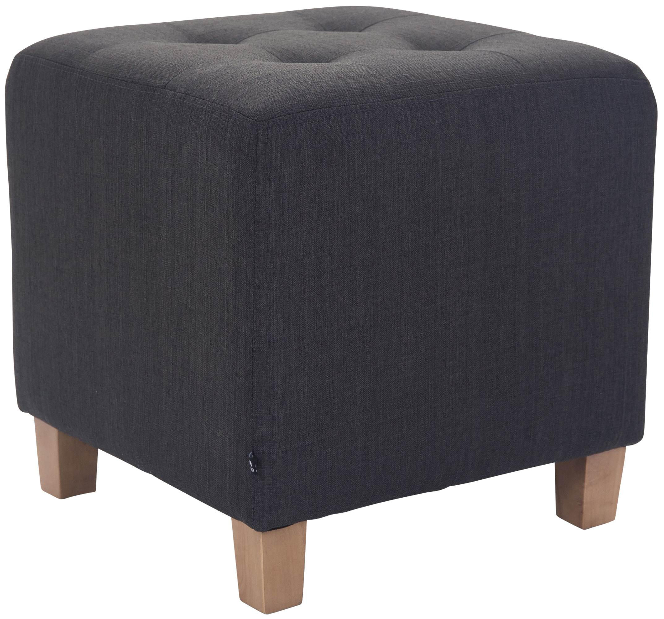 SITZWÜRFEL eckig 45/45/46 cm Stoff dunkelgrau - Dunkelgrau/Naturfarben, Holz/Textil (45/46/45cm) - CLP