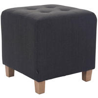 SITZWÜRFEL eckig 45/45/46 cm Stoff dunkelgrau - Dunkelgrau/Naturfarben, Holz/Textil (45/46/45cm) - CLP