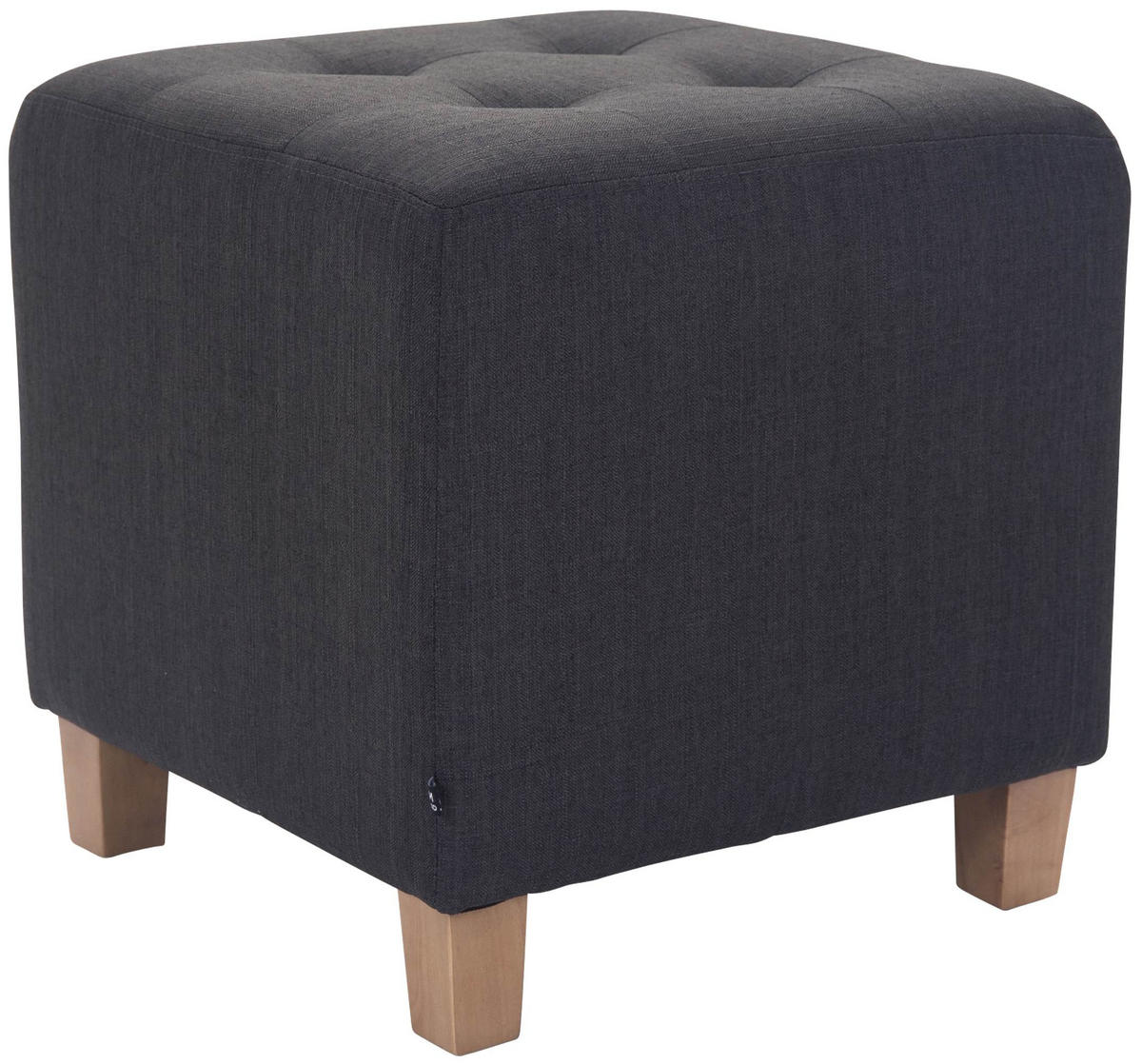 SITZWÜRFEL eckig 45/45/46 cm Stoff dunkelgrau - Dunkelgrau/Naturfarben, Holz/Textil (45/46/45cm) - CLP