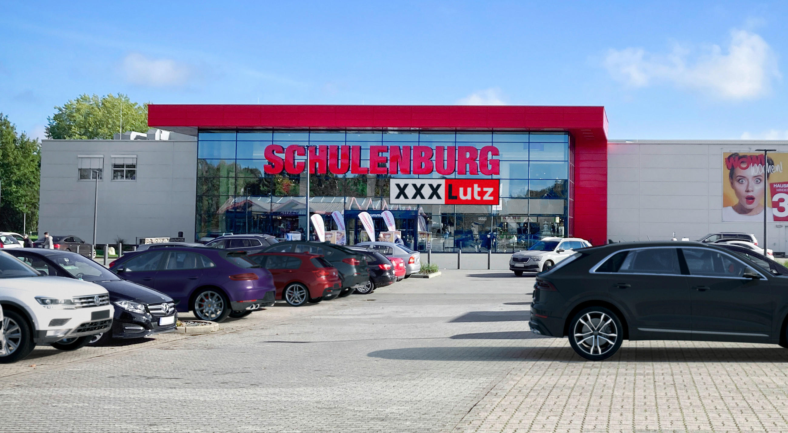 Frontansicht der XXXLutz Schulenburg Filiale in Wentdorf