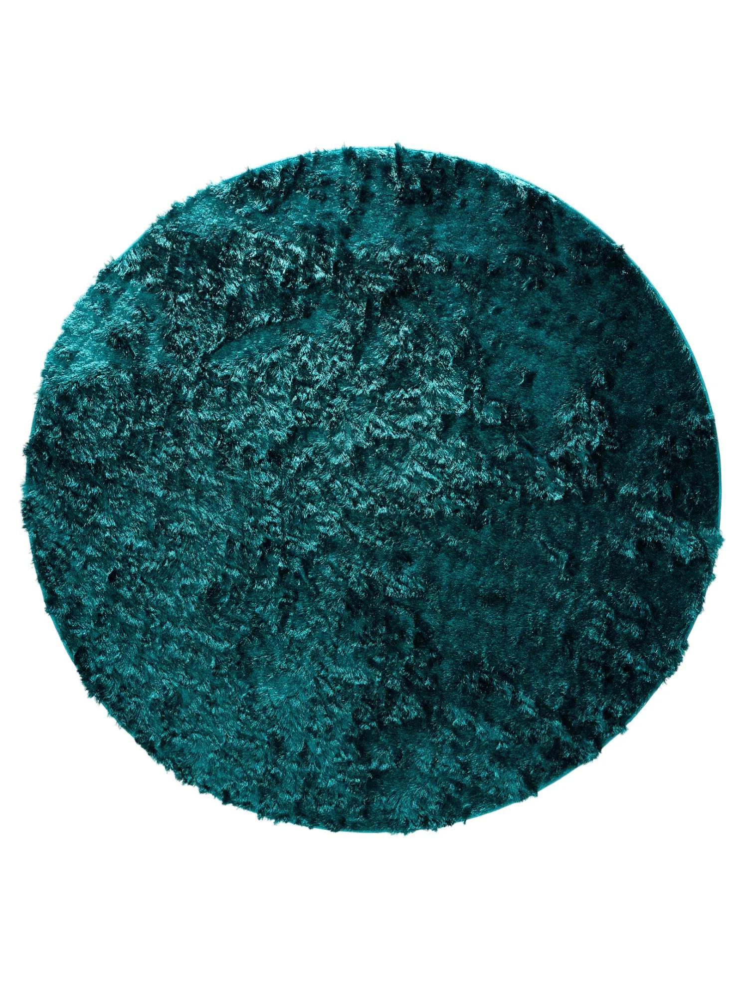 HOCHFLORTEPPICH Whisper Türkis ø 160 cm rund - Türkis, Textil (160/160cm) - benuta Nest