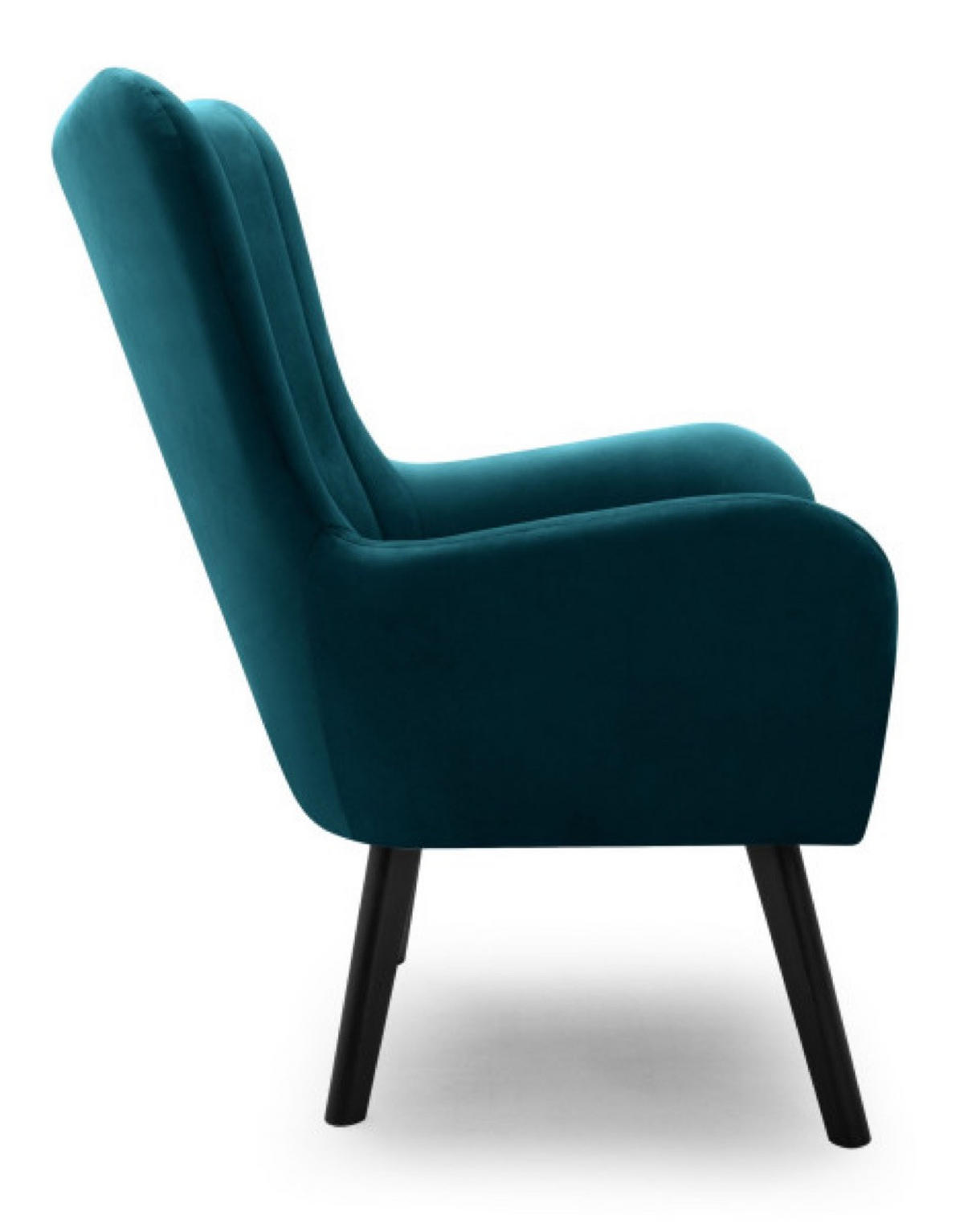 SESSEL Smaragdgrün TEDI Auf Holzbeinen Gepolstert Velluto - Grün, Textil (76/100/78cm) - Sepro Meble