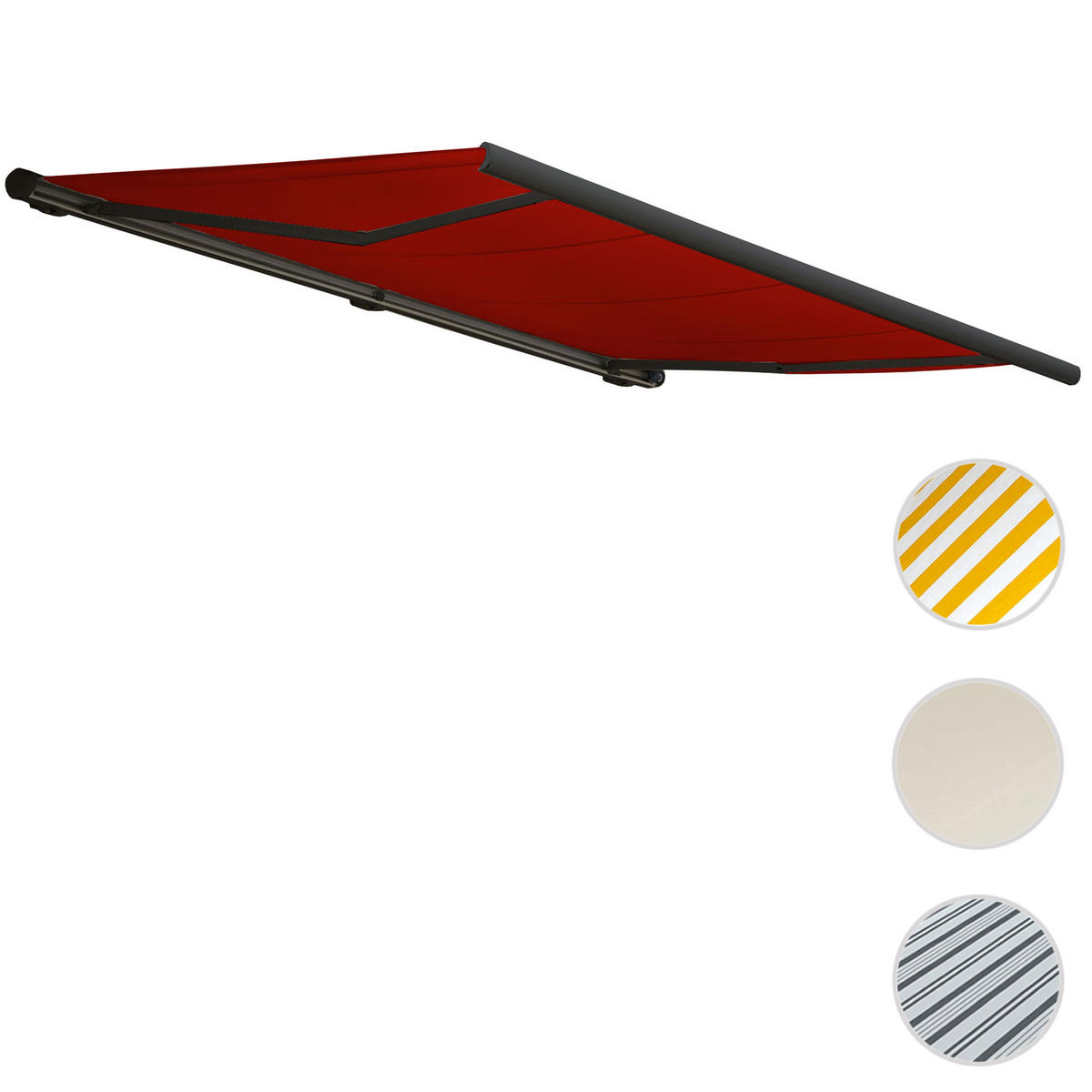 ELEKTRISCHE KASSETTENMARKISE Bordeaux, Anthrazit - Bordeaux/Anthrazit, Textil (500/23/300cm) - MCW