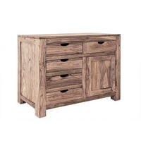 KOMMODE Sheesham 90x42x85 grau geölt NATURE GREY #88 - Grau, Holz (90/85/42cm) - Massivmoebel24