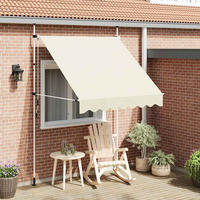 EINZIEHBARE Markise Handbetrieben 200 cm Cremeweiß - Creme, Textil (200/1/1cm) - furnicato