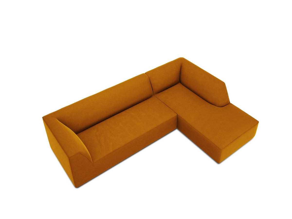ECKSOFA rechts Ruby aus Samt gelb 4 Sitzplätze - Gelb, Textil (180/273cm) - Micadoni