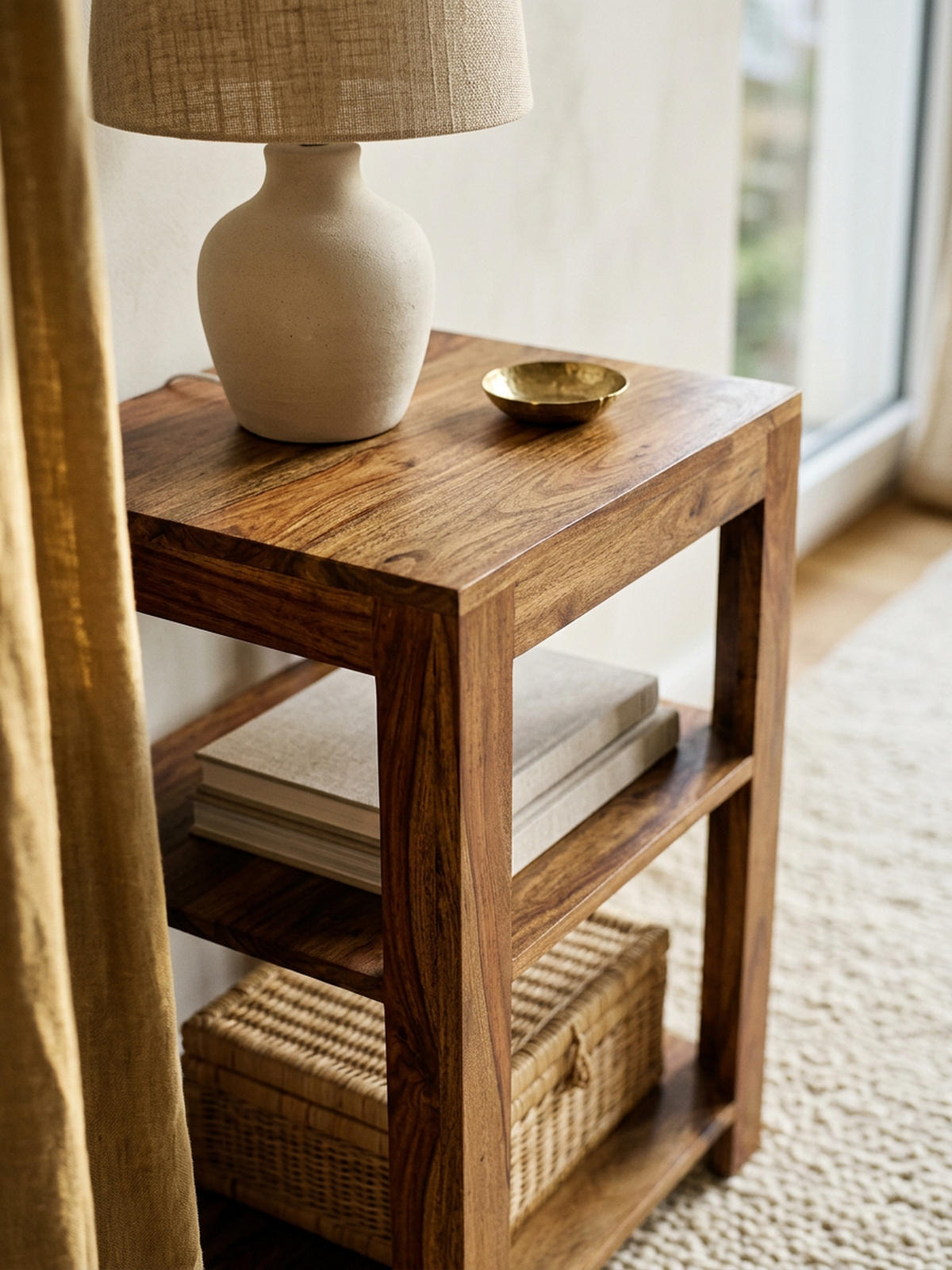 BÜCHERREGAL Massivholz Handgefertigt Pflegeleicht, Braun 44x44x60 cm - Braun, Holz (44/60/44cm) - KADIMA DESIGN