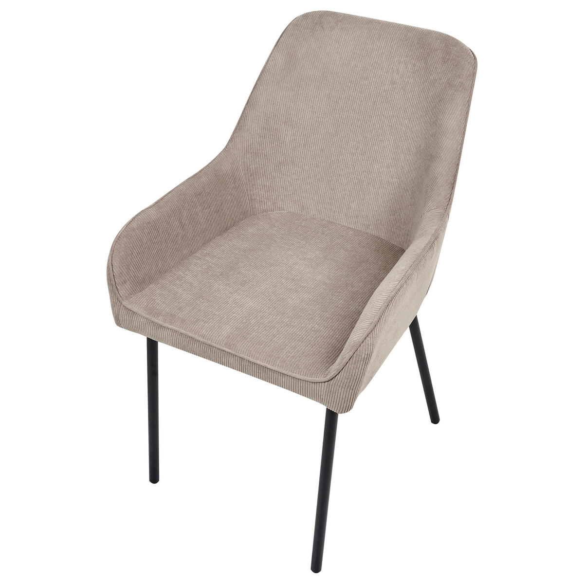 ESSZIMMERSTUHL 2er-Set Beige Loverna - Beige/Schwarz, Textil (54/87/63cm) - Beliani