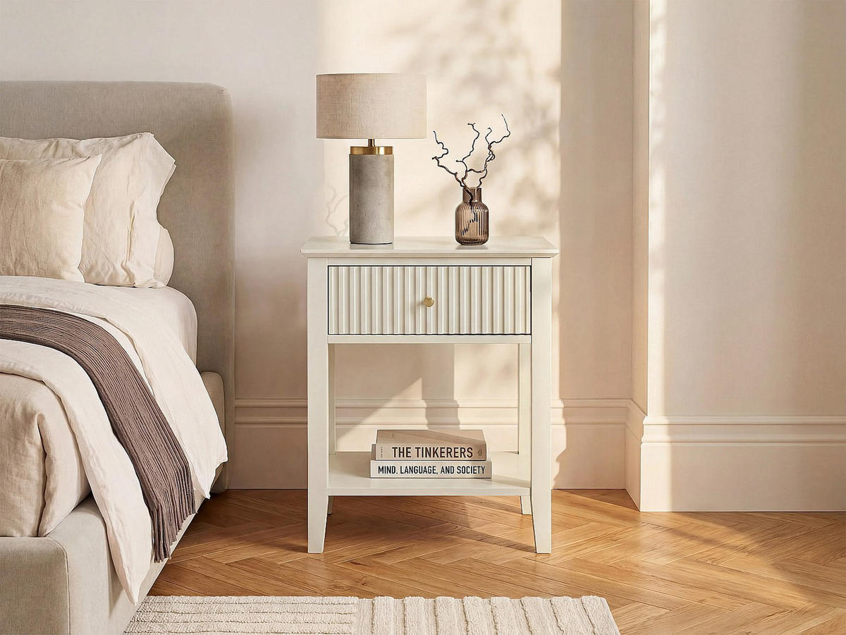 NACHTTISCH - 48 x 35 - holz - beige Niriva - Beige, Holz (48/61.5/35cm) - Vente-Unique
