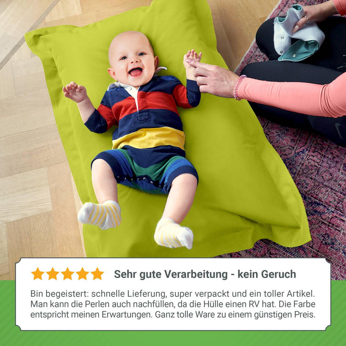 KINDER-SITZSACK 70x100cm - 70 Liter - Hellgrün, Textil (70/10/100cm) - Green Bean