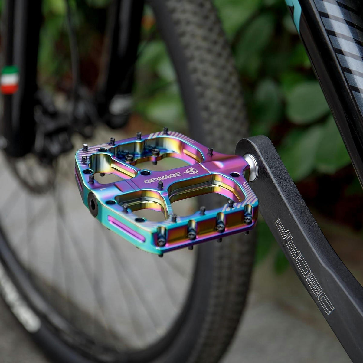 FAHRRADPEDALE Set Aluminium CNC mit Chromstahl Achse und Kugellager - Multicolor, Metall (11/1.5/11.5cm)