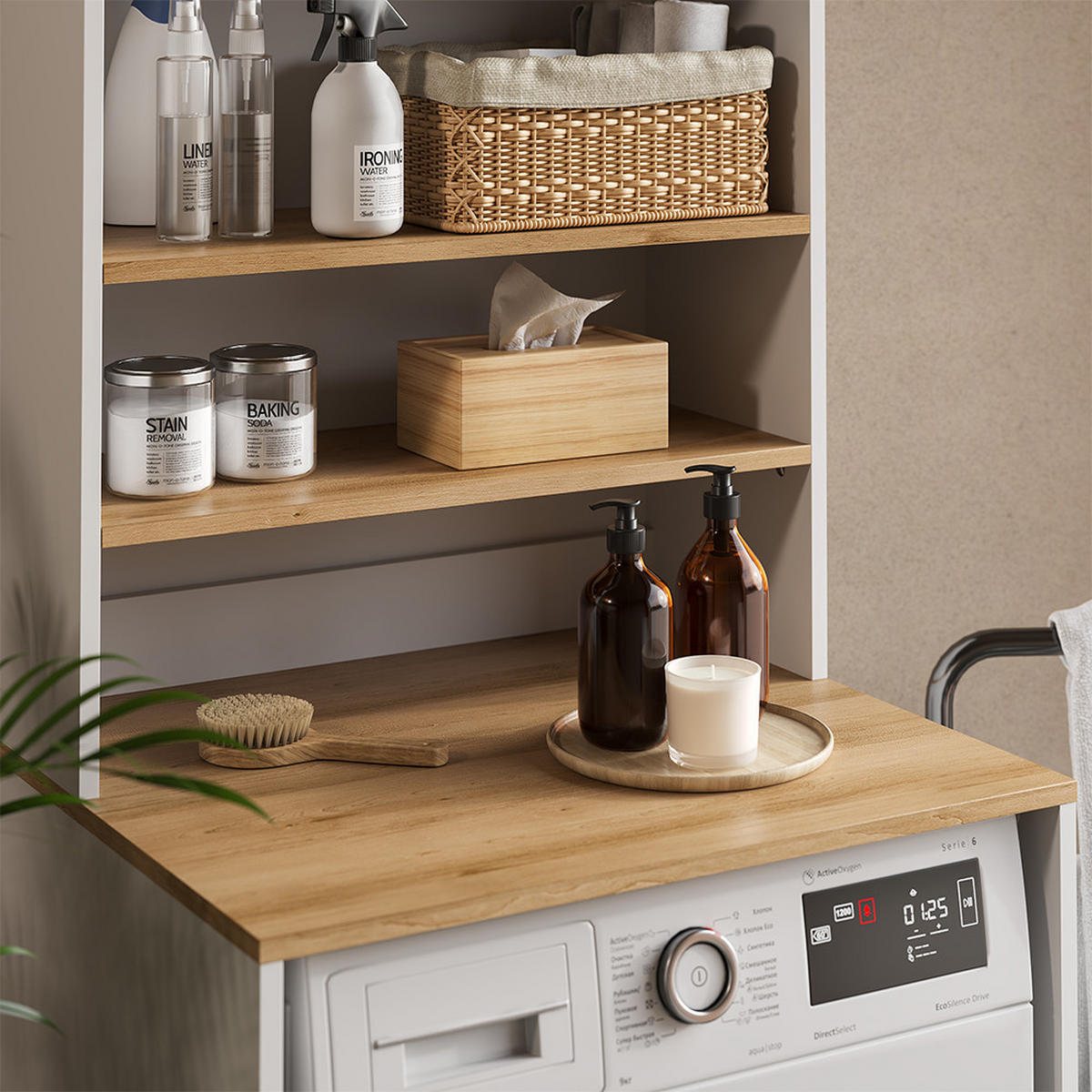 SKŘÍŇKA NA PRAČKU Viktor Bílá/Artisan - bílá, kompozitní dřevo (66/88.2/60cm) - Vicco