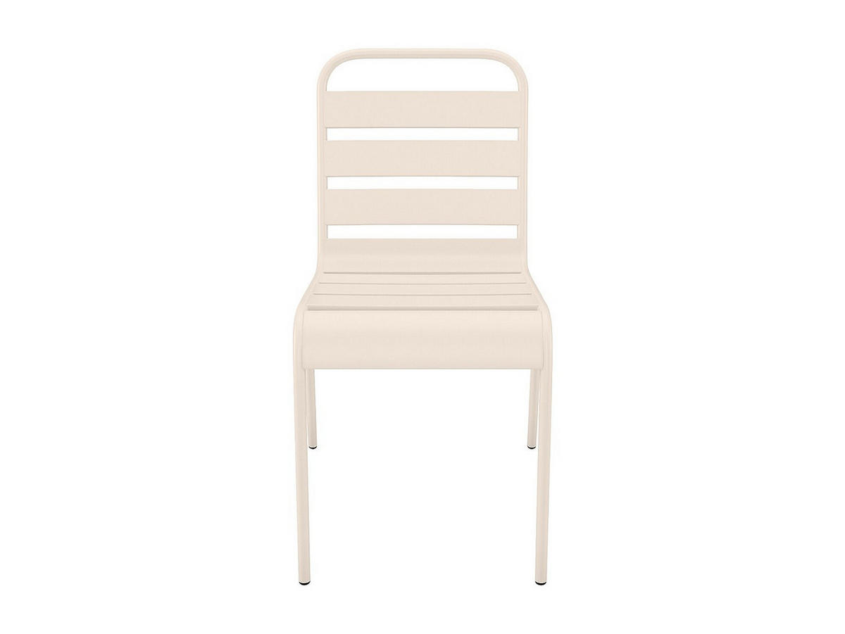 GARTENSTUHL stapelbar 2er-Set - Metall - Beige - MIRMANDE von MYLIA - Beige, Metall (47.5/79/59cm) - Vente-Unique