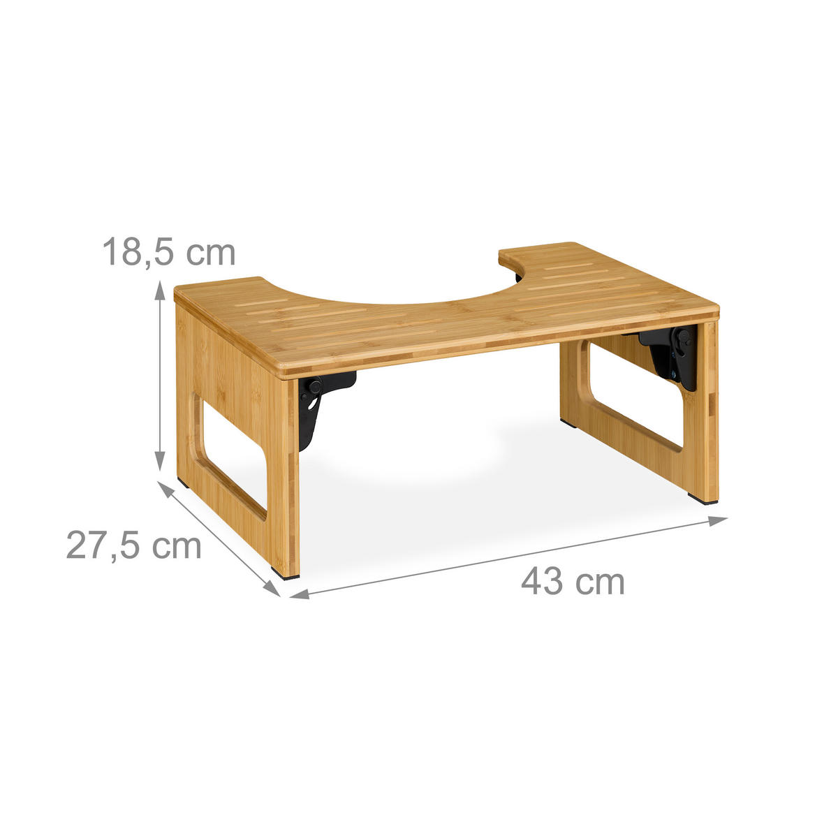 TOILETTENHOCKER - Hellbraun/Naturfarben, Holz/Kunststoff (43/18.5/27.5cm) - Relaxdays