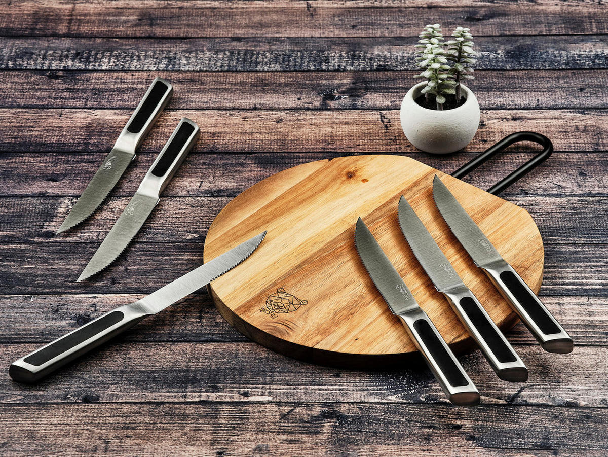 STEAKMESSER Loki - 6er-Set - Silberfarben, Metall (24cm) - Björn