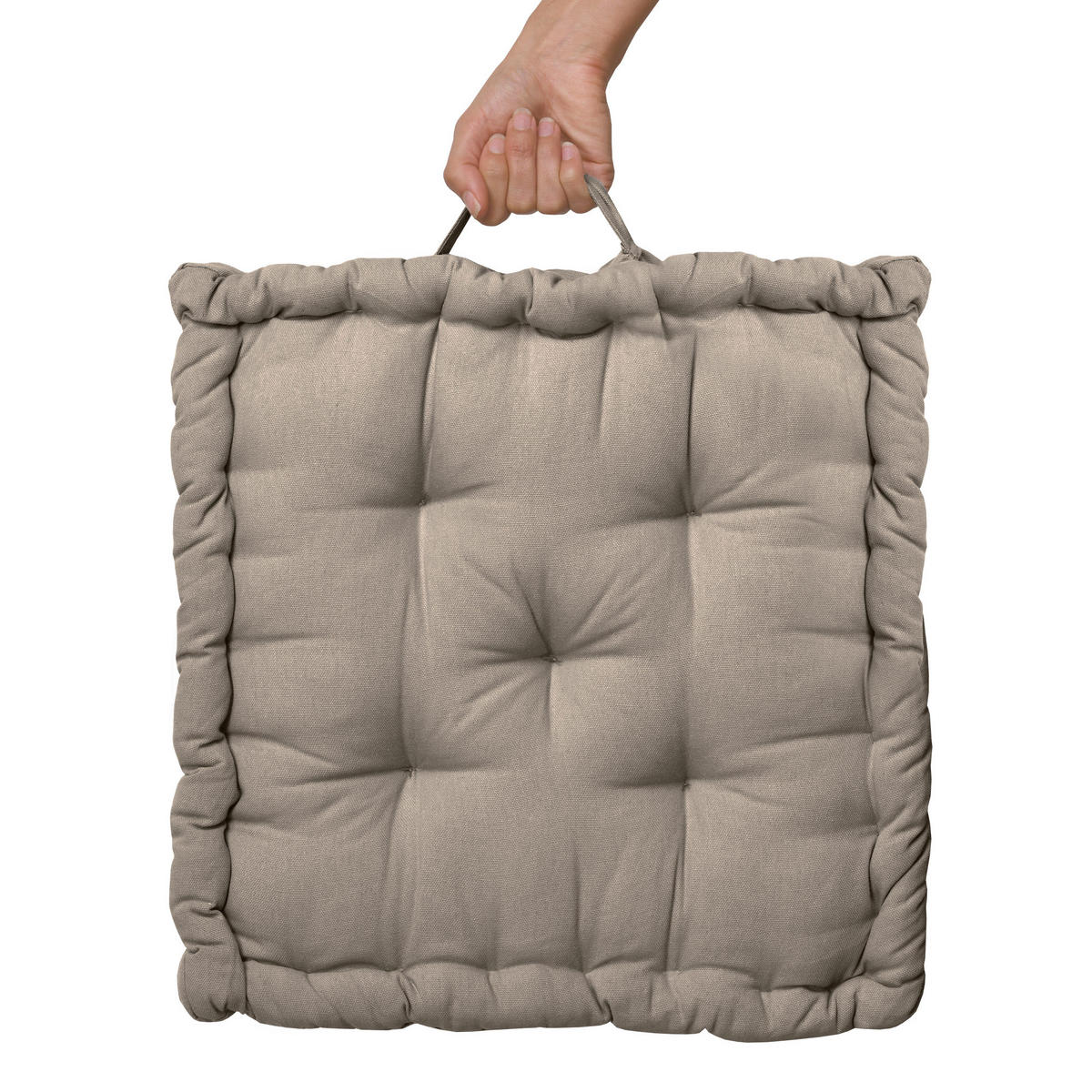 STUHLKISSEN Mila 50/50/10cm Taupe - Taupe, Textil (50/50/10cm) - Beautissu 