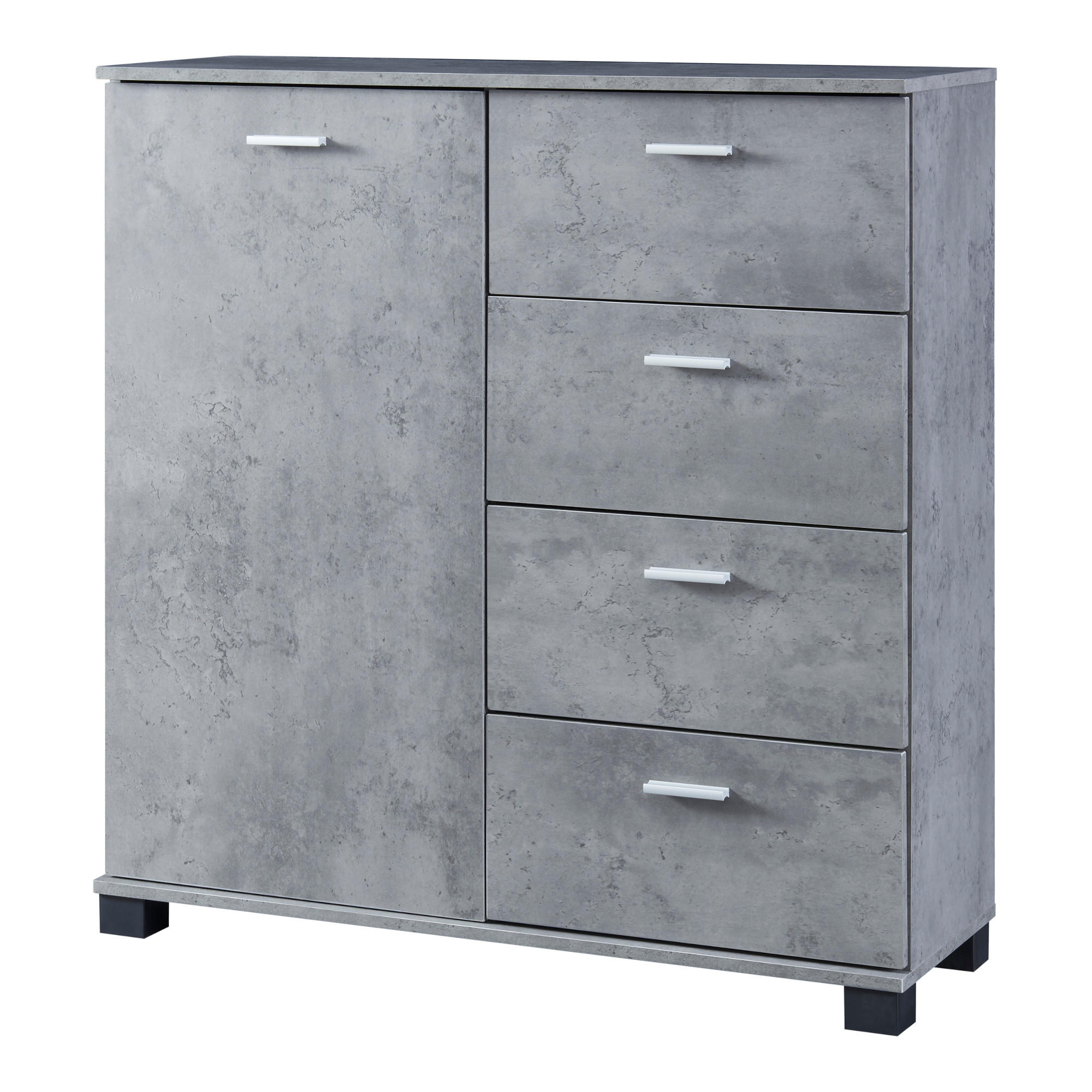SIDEBOARD Döbritz - Grau, Holzwerkstoff (80/84/28cm) - [en.casa]