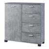 SIDEBOARD Döbritz - Grau, Holzwerkstoff (80/84/28cm) - [en.casa]