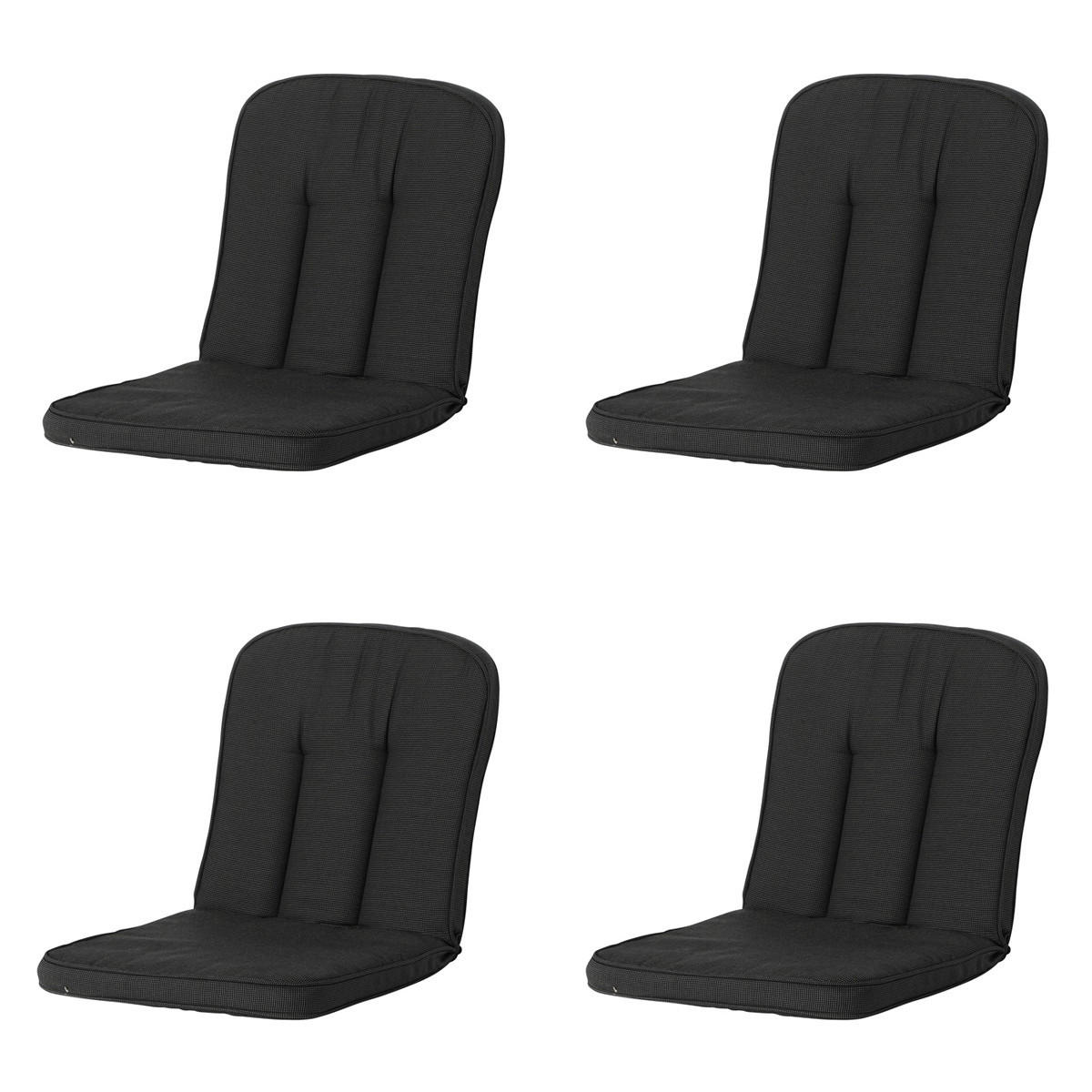 GARTENSTUHLKISSEN Rippe 94/48 cm 4er-Set - Schwarz, Textil (48/5/94cm) - Madison