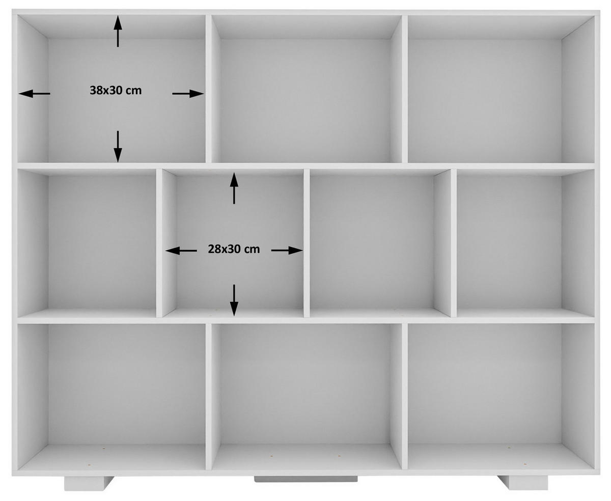 BÜCHERREGAL Holz weiß - Weiß, Holz (120/100/24cm) - CLP