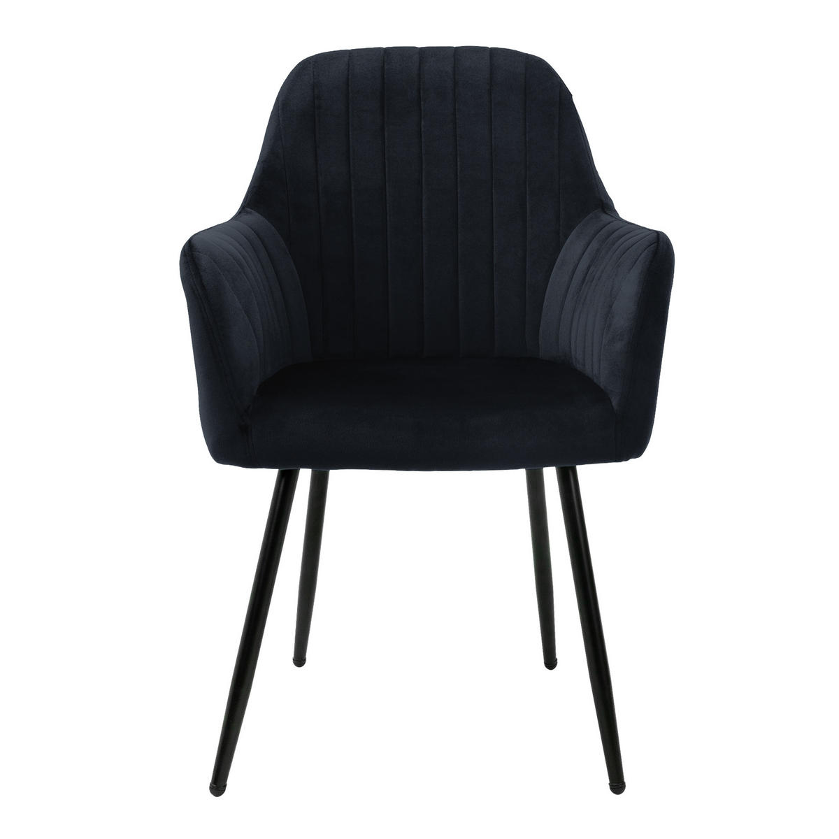 STUHL Samt schwarz 6er Set - Schwarz, Metall (60/84/58cm) - ML-DESIGN