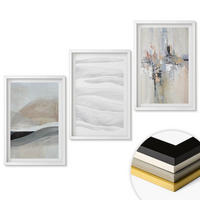 WANDBILDER 3er-Set - 40x60 cm Weißer Rahmen - Abstrakte Erdmuster - Weiß, Kunststoff (40/60cm) - ArtPrintCave