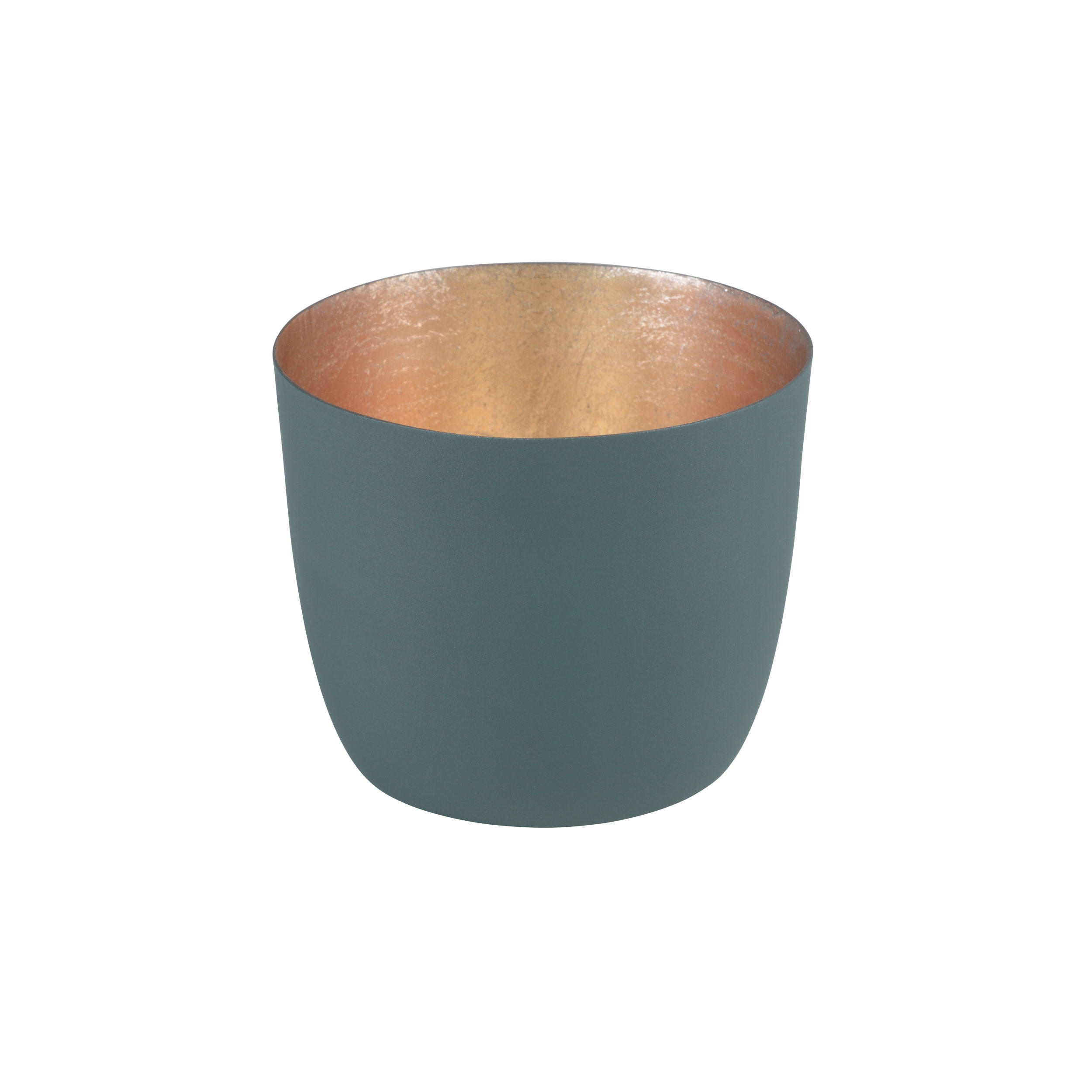TEELICHTHALTER Madras M, Eisen, Dark Olive, Gold, 8.5 cm - Grün, Metall (11cm) - Gift Company