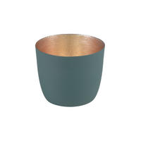 TEELICHTHALTER Madras M, Eisen, Dark Olive, Gold, 8.5 cm - Grün, Metall (11cm) - Gift Company