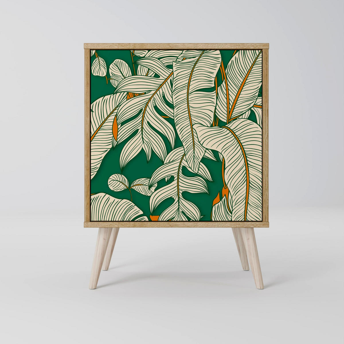 SIDEBOARD VERDANT PLEASURES, Grau, 57,5x42x67,5 cm, Schwarze Metall-Rahmenfüße - Multicolor/Schwarz, Holzwerkstoff/Metall (57.5/67.5/42cm) - SpaceRebels
