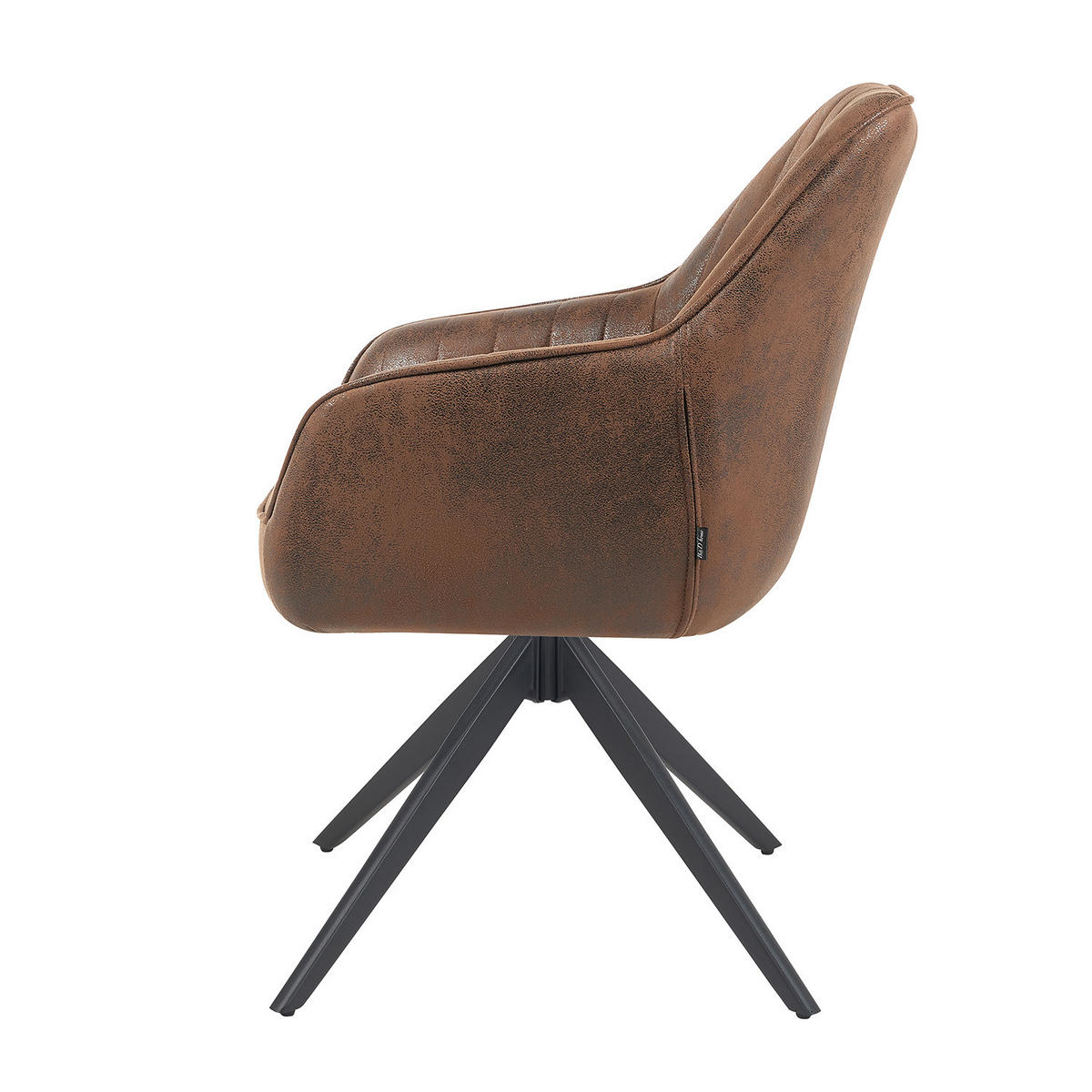 ARMLEHNSTUHL ARVIT - Schwarz/Braun, Textil/Metall (58/87/61cm) - B&D Home
