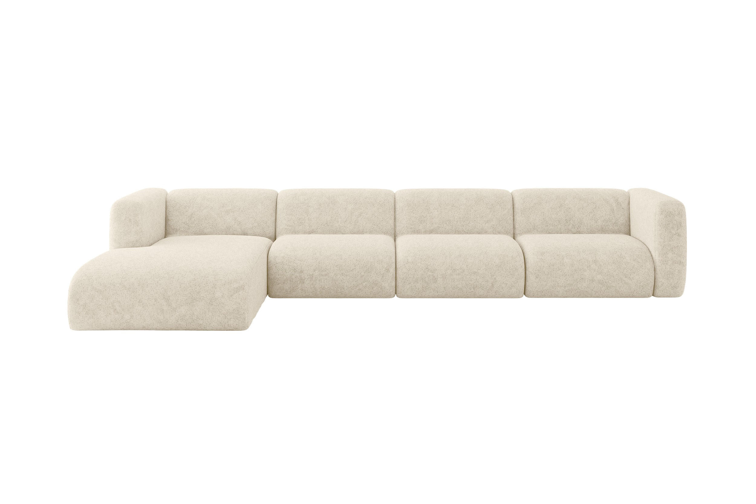 ALTDECOR ROHOVÁ SEDAČKA S LEVOU OTOMANOU MIRA-L3 409x179x70 Krémová Velur