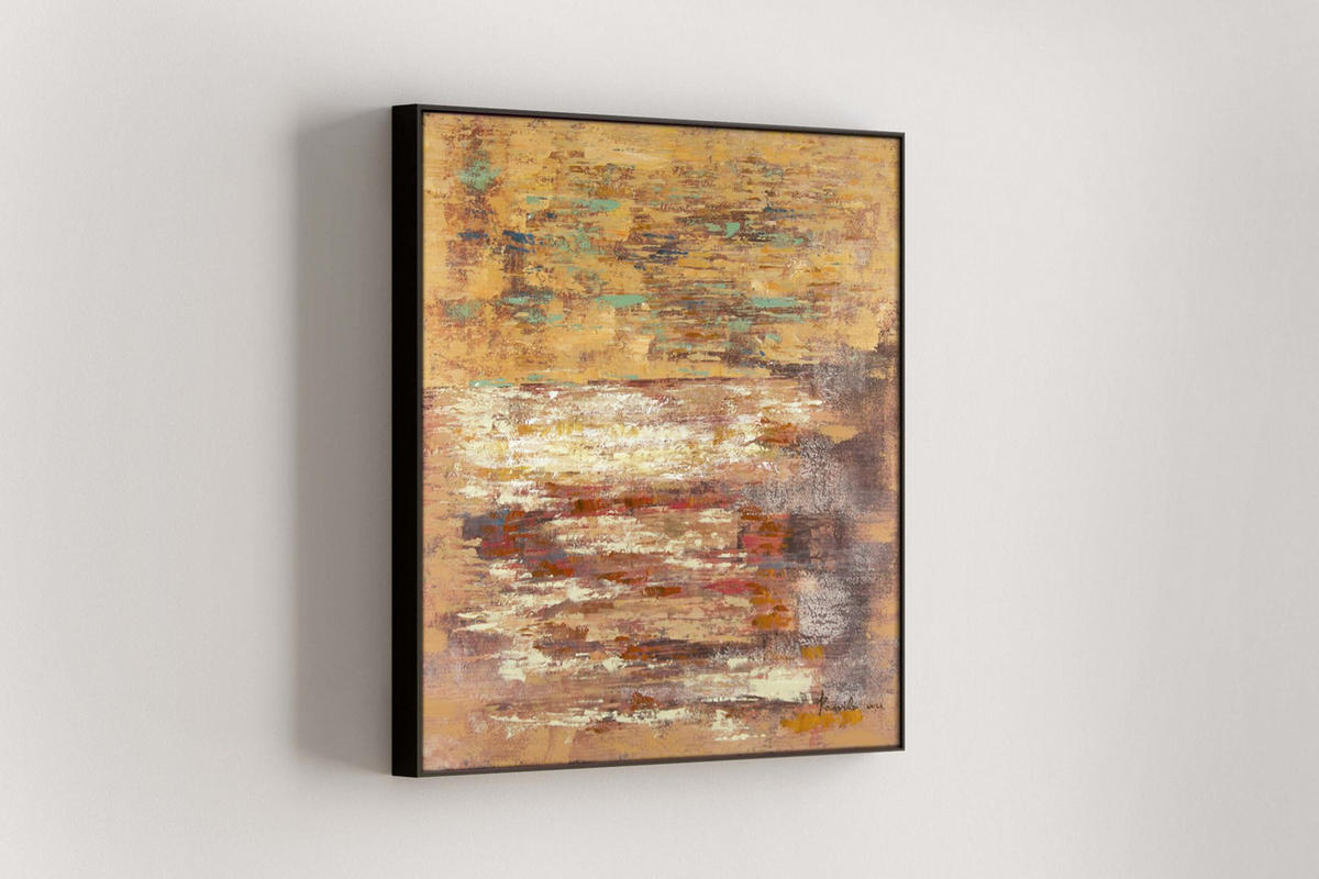 OLEJOMALBA 80/80 cm, Příroda a krajina - hnědá, dřevo/textil (80/80cm) - KUNSTLOFT