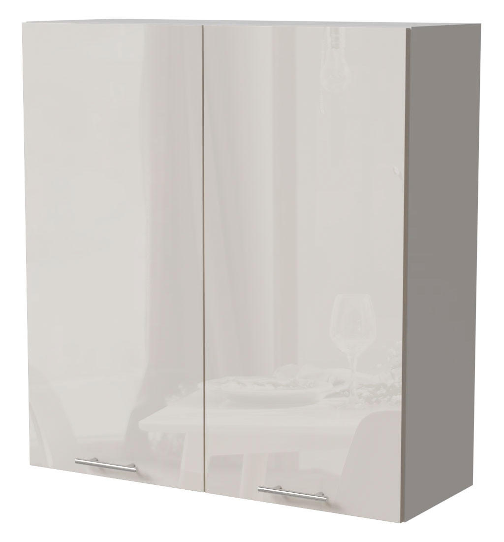 HÄNGESCHRANK Brerra W4/90 Weiß / RAL 9001 creme Hochglanz 90 / 32,5 / 96cm - Creme/Weiß, Holz/Holzwerkstoff (90/96/32.5cm) - Feldmann-Wohnen