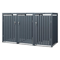 MÜLLTONNENBOX 3er Anthrazit - Anthrazit, Metall (80/116.3/200cm) - ML-DESIGN
