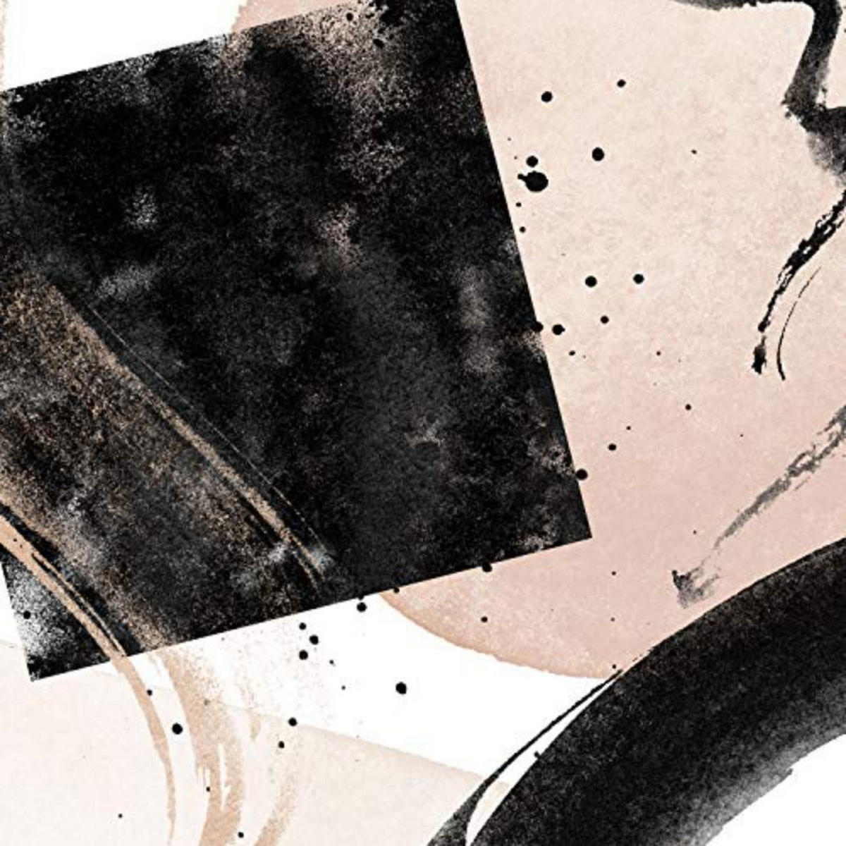 POSTER Set mit 4 Abstrakte Formen und Figuren Braun A3 Schwarzer Rahmen - Schwarz, Papier (29.7/3cm) - Nacnic