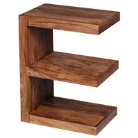 BEISTELLTISCH Massivholz E Cube Landhausstil Design MUMBAI, Dunkelbraun 30x45x60 cm - Dunkelbraun/Braun, Holz (45/30/60cm) - KADIMA DESIGN