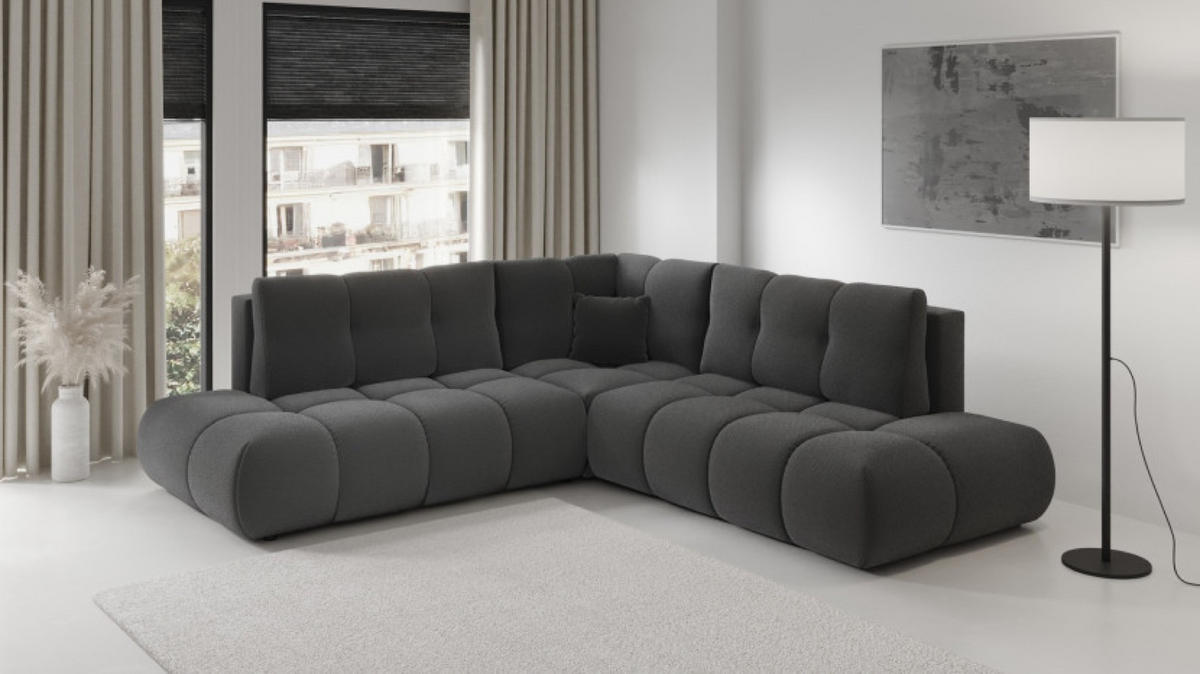 ECKSOFA Grafit SOHI Curio 97 Ausziehbar Mit Schlaffunktion - Graphitfarben, Textil (266.5/266.5cm) - Sepro Meble