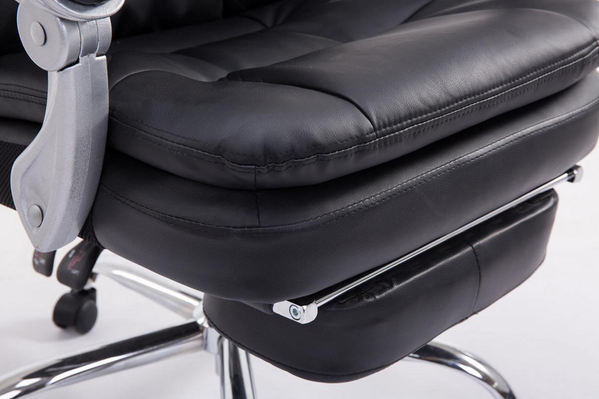 BÜROSTUHL XL Troja, Kunstleder Schwarz - Schwarz, Textil/Metall (67/122/67cm) - TPFLiving