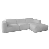 ECKSOFA VALAR Silber Webstoff - Silberfarben/Schwarz, Textil (280/165cm) - KAWOLA