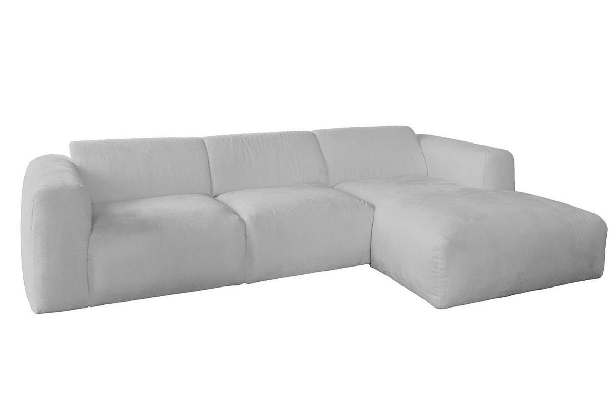 ECKSOFA VALAR Silber Webstoff - Silberfarben/Schwarz, Textil (280/165cm) - KAWOLA