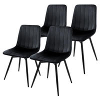 JÍDELNÍ ŽIDLE, sada 4 ks, otočné kuchyňské židle, čalouněné sametem, černé - černá, kov/textil (43/81/52cm) - ML-DESIGN