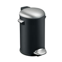 MÜLLEIMER Retro Mit Markanten Griffen und Kugelkappe 20 Liter 48,5 x 29,2 cm Kunststoff Inneneimer Schwarz - Schwarz, Metall (33.8/48.5/37.9cm) - PROREGAL