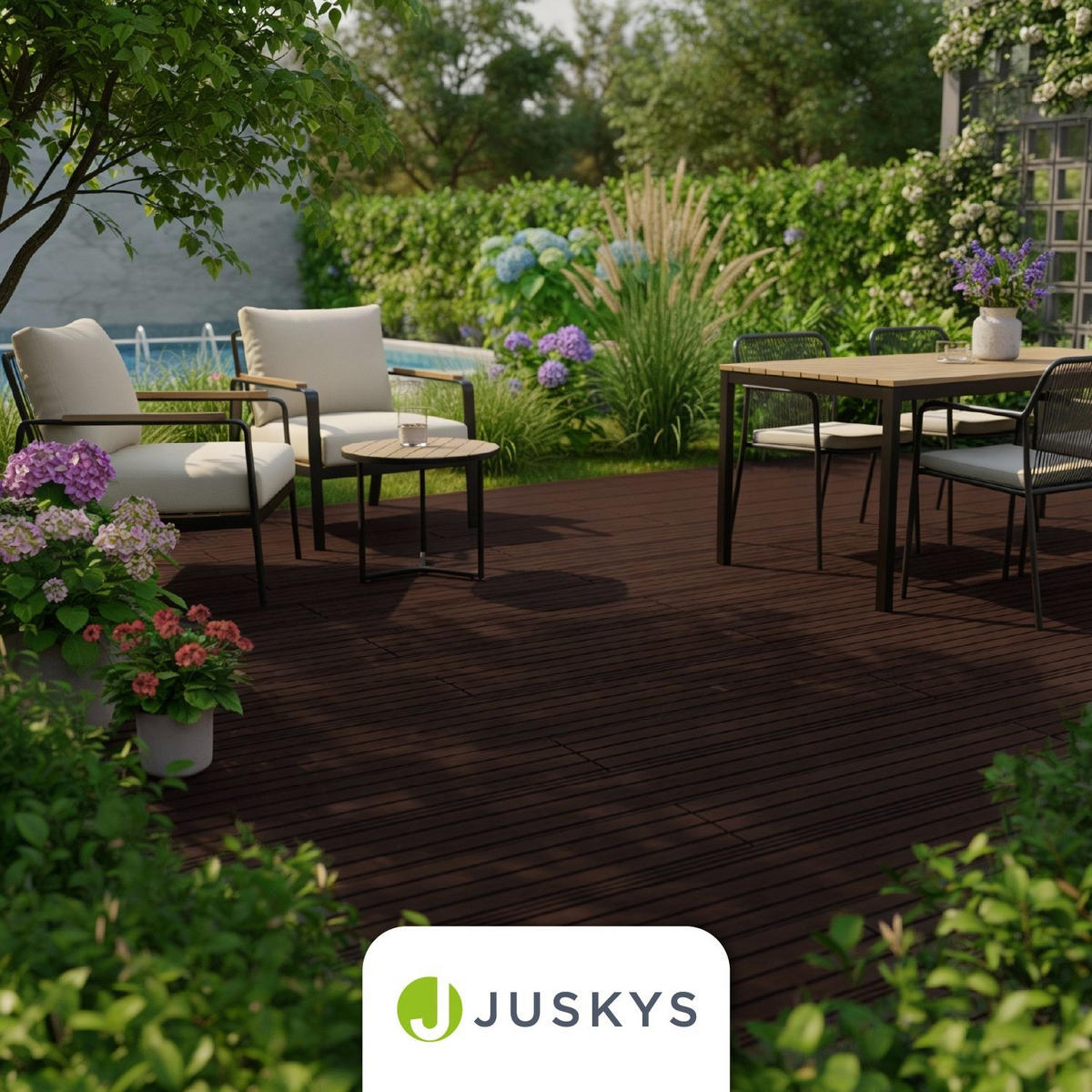 TERRASSENDIELEN WPC Braun 30 m² - Braun, Kunststoff (220/14.6/2.5cm) - Juskys