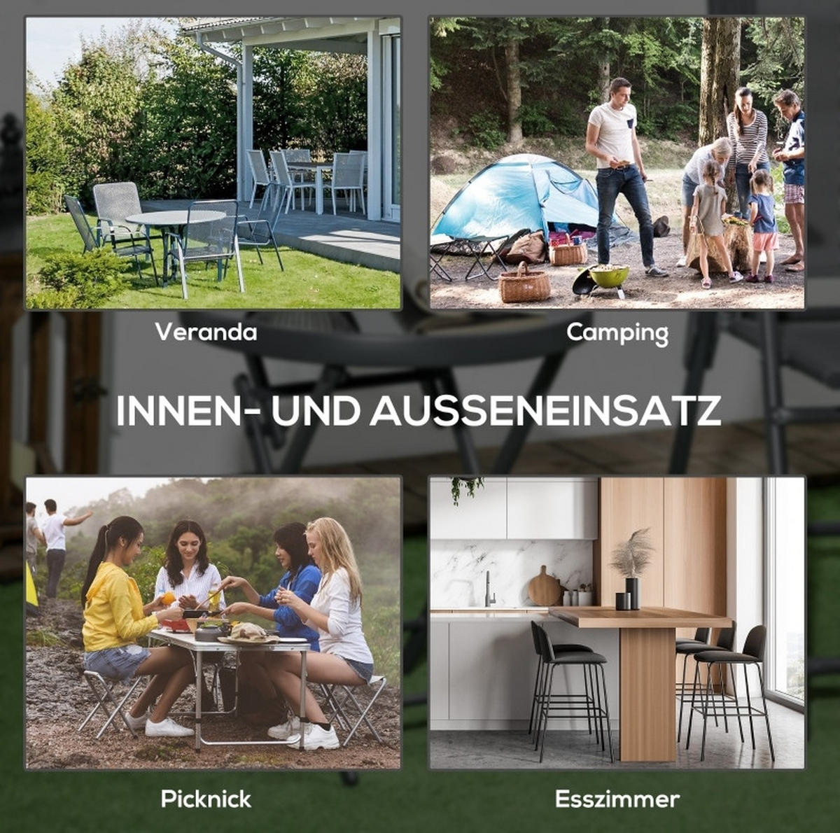 GARTENSET aus Akazienholz 45x45x45 cm Teak klappbar, 2 Outdoor-Beistelltische für Terrasse und Camping - Teakfarben, Holzwerkstoff - Modfu