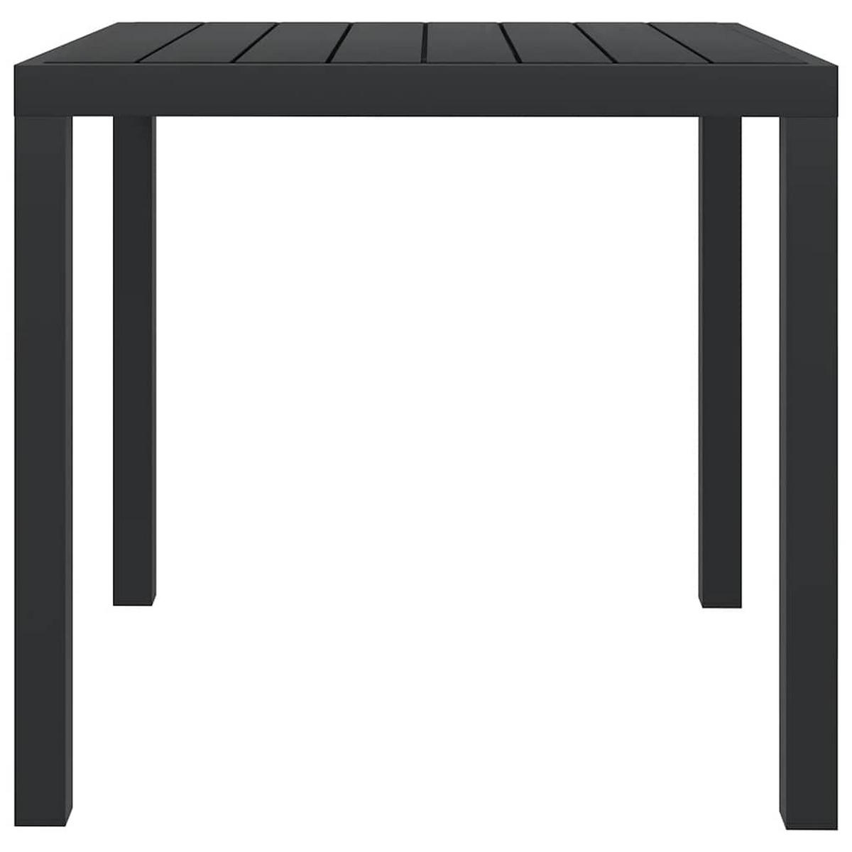 GARTENTISCH Schwarz 80/80/74 Cm Aluminium Und Wpc - Schwarz, Holzwerkstoff (80/80/74cm) - vidaXL