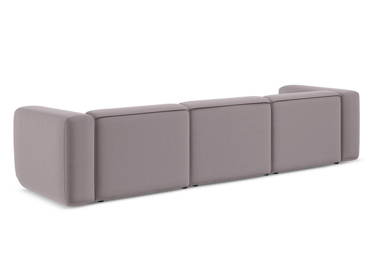4-SITZER-SOFA Samt Stoff Violett - Lila/Flieder, Kunststoff/Textil (319/70/89cm) - Makamii