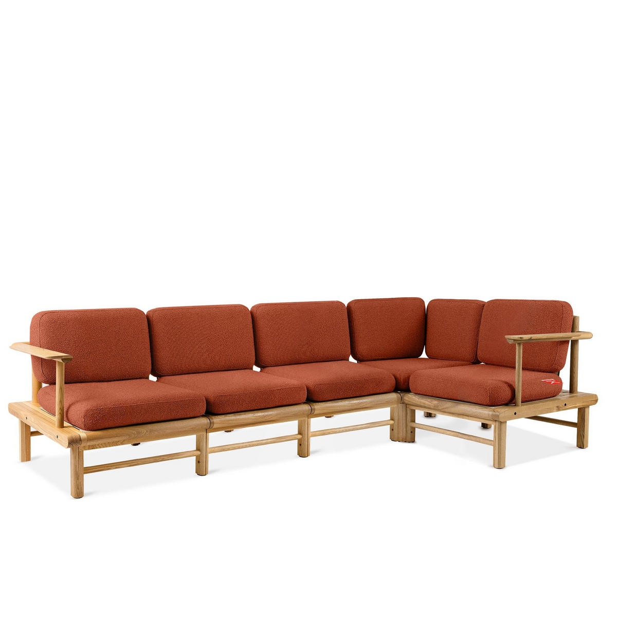 LOUNGESOFA ATREDA rechts - Orange, Holz/Textil (300/80/160cm) - KONSIMO®