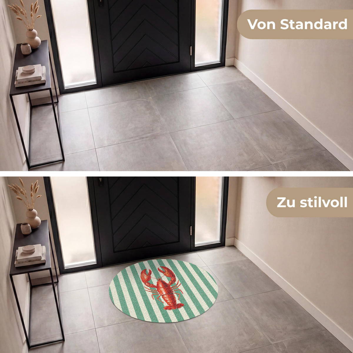 ROHOŽKA Rak - Pruhy - Realistické - Letní 90x90 cm - různobarevná, textil/umělá hmota (90/0.4cm) - MuchoWow