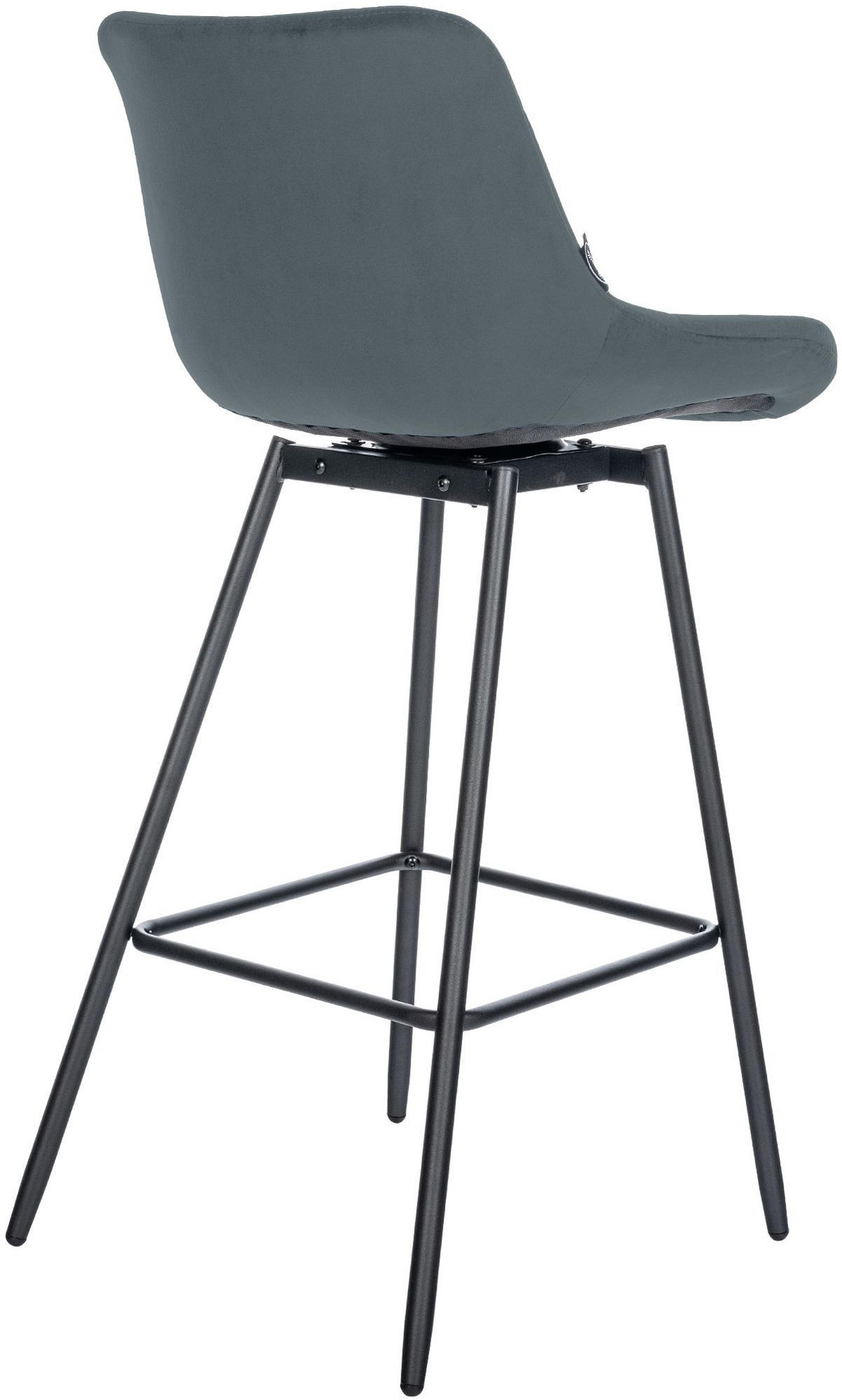 BARHOCKER Samt Dunkelgrau - Dunkelgrau/Schwarz, Textil/Metall (49/105/56cm) - CLP